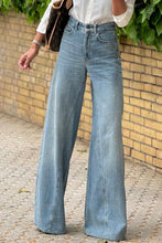 Load image into Gallery viewer, Wide Leg Jeans | Blue Acid Wash High Waist