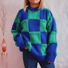 Load image into Gallery viewer, Checkered Long Sleeve Sweater