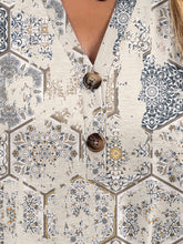 Load image into Gallery viewer, Short Sleeve Blouse | Full Size Printed Notched Top