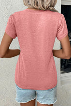Load image into Gallery viewer, Rose Tan Fashion Petal Sleeve V Neck T Shirt | Tops/Tops & Tees