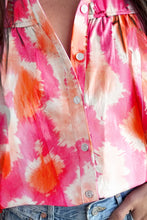 Load image into Gallery viewer, Womens Blouse | Frill Contrast Print Collared Neck Half Sleeve Shirt