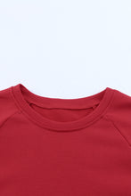 Load image into Gallery viewer, Fiery Red Solid Round Neck Raglan Sleeve Sweatshirt | Tops/Sweatshirts & Hoodies