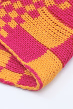 Load image into Gallery viewer, Multicolor Open Front Mixed Checkered Pattern Knit Cardigan | Tops/Sweaters & Cardigans