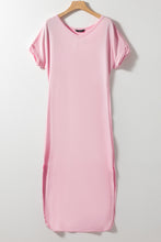 Load image into Gallery viewer, Maxi Dress | T Shirt Pink V Neck Dress