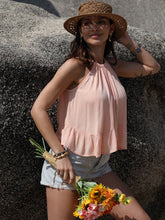 Load image into Gallery viewer, Peplum Top | Ruched Round Neck Tank