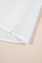 Load image into Gallery viewer, Puff Sleeve Top | White Collar Sequin Flower Textured Blouse