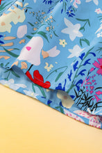 Load image into Gallery viewer, V Neck Ruffled Dress | Sky Blue Floral Flutter Sleeve Dress