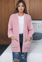 Load image into Gallery viewer, Pink Oversized Fold Over Sleeve Sweater Cardigan | Tops/Sweaters & Cardigans