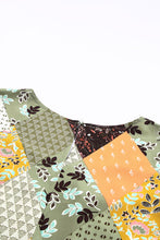 Load image into Gallery viewer, Green Square Neck Mixed Print Blouse | Tops/Blouses & Shirts