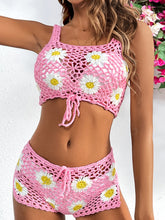 Load image into Gallery viewer, Two Piece Beach Cover Up | Pink Flower Cutout