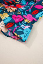 Load image into Gallery viewer, Green Floral Print Puff Sleeve Ruffled Mini Dress | Dresses/Floral Dresses