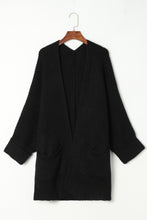 Load image into Gallery viewer, Black Oversized Fold Over Sleeve Sweater Cardigan