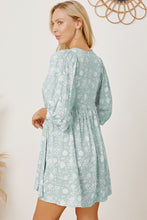 Load image into Gallery viewer, Babydoll Dress | Floral Tie Neck Ruched Dress