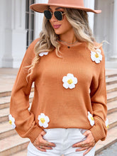 Load image into Gallery viewer, Flower Sweater | Round Neck Long Sleeves