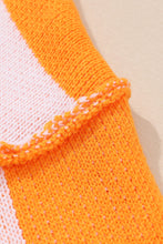 Load image into Gallery viewer, Orange Checkered Bishop Sleeve Sweater | Tops/Sweaters & Cardigans
