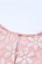 Load image into Gallery viewer, Pink Floral Lace Ruched Bubble Sleeve Top | Tops/Tops & Tees