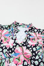 Load image into Gallery viewer, Pink Floral Ricrac Embellished Tiered Mini Dress | Dresses/Floral Dresses