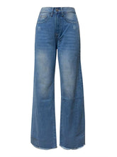 Load image into Gallery viewer, Blue Jeans-Raw Hem Wide Leg Blue Jeans with Pockets | Blue Jeans