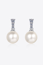 Load image into Gallery viewer, Moissanite Earrings-Moissanite Pearl Drop Earrings | moissanite earrings