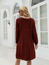Load image into Gallery viewer, Womens Sweater Dress-Cable-Knit Long Sleeve Sweater Dress | sweater