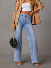 Load image into Gallery viewer, Blue Jeans-High Waist Straight Blue Jeans with Pockets | Blue Jeans