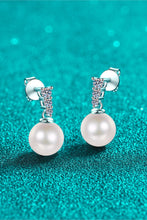 Load image into Gallery viewer, Moissanite Earrings-Moissanite Pearl Drop Earrings | moissanite earrings