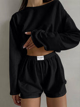 Load image into Gallery viewer, Womens Activewear-Eyelet Round Neck Top and Shorts Set | Activewear/Activewear Sets