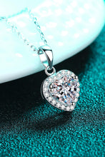Load image into Gallery viewer, Moissanite Pendant Necklace-1 Carat Moissanite Heart Pendant Chain Necklace | moissanite necklace