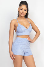 Load image into Gallery viewer, Terry Towel Bralette Top & Mini Shorts Set