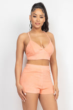 Load image into Gallery viewer, Terry Towel Bralette Top & Mini Shorts Set