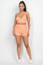 Load image into Gallery viewer, Terry Towel Bralette Top & Mini Shorts Set