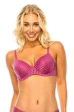 Load image into Gallery viewer, Womens Lingerie Bra-Rose Pink Stripe Lace Bra