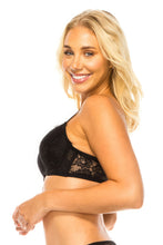 Load image into Gallery viewer, Womens Lingerie Bra-Black Floral Lace Bra