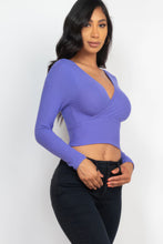 Load image into Gallery viewer, BodyCon Top | Ribbed Wrap Front Long Sleeve Top