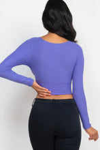 Load image into Gallery viewer, BodyCon Top | Ribbed Wrap Front Long Sleeve Top