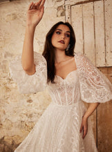 Load image into Gallery viewer, Lace Beach Wedding Dress-A Line Beach Wedding Dress | Detachable Sleeves | Wedding Dresses