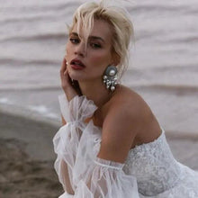 Load image into Gallery viewer, Bohemian Wedding Dress-Lace Bridal Gown-Detachable Puff Sleeves | Wedding Dresses