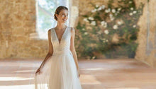 Load image into Gallery viewer, Lace Wedding Dress-V Neck Beach Bridal Gown | Wedding Dresses