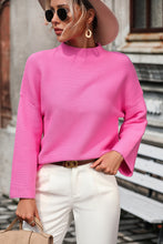 Load image into Gallery viewer, Womens Sweater-Mock Neck Dropped Shoulder Pullover Sweater | Cami Top