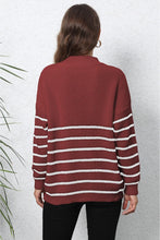 Load image into Gallery viewer, Womens Sweater-Mock Neck Long Sleeve Zip-Up Sweater
