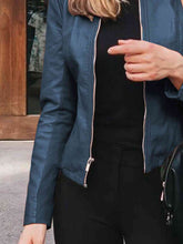 Load image into Gallery viewer, Womens Jacket-Casual Mock Neck Zip Up Jacket