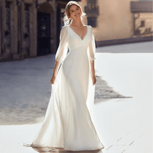 Load image into Gallery viewer, Backless Wedding Dress-Modern Chiffon Beach Wedding Dress | Wedding & Bridal Party Dresses