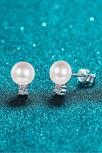 Load image into Gallery viewer, Moissanite Earrings-Moissanite Pearl Stud Earrings | moissanite earrings