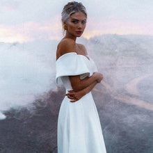 Load image into Gallery viewer, Simple Wedding Dress- Criss-Cross Top Off Shoulder Gown | Wedding Dresses