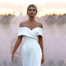 Load image into Gallery viewer, Simple Wedding Dress- Criss-Cross Top Off Shoulder Gown | Wedding Dresses