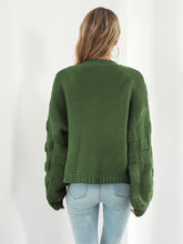 Load image into Gallery viewer, Womens Sweater-Open Front Ribbed Trim Cardigan
