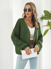 Load image into Gallery viewer, Womens Sweater-Open Front Ribbed Trim Cardigan