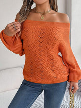 Load image into Gallery viewer, Womens Sweater-Openwork Off-Shoulder Long Sleeve Sweater | sweater