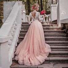 Load image into Gallery viewer, Pink Beach Wedding Dress-V Neck Open Back Bridal Gown | Wedding & Bridal Party Dresses