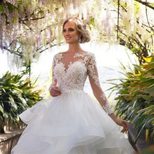 Load image into Gallery viewer, Princess Ball Gown: Exquisite Lace Ruffle Backless Bridal Dress | Wedding Dresses